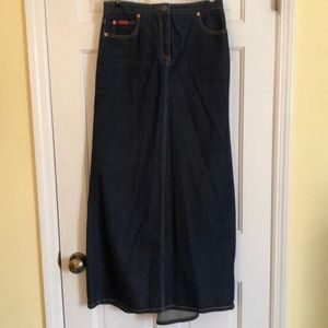 Denim maxi skirt
